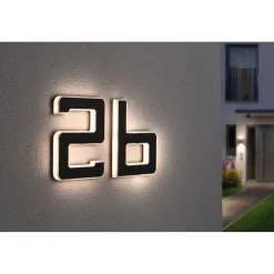 LED-kirjainvalaisin aurinkokennolla Paulmann Letter B, IP44, 3000K, musta