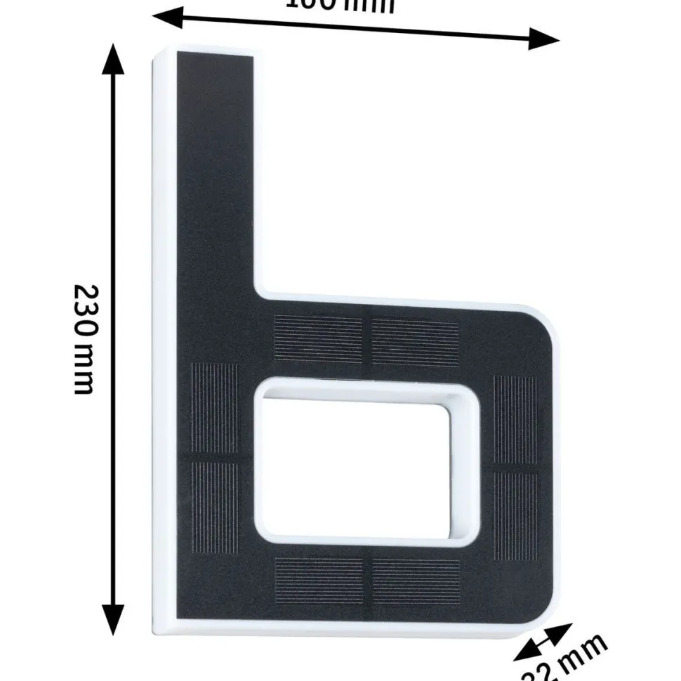 LED-kirjainvalaisin aurinkokennolla Paulmann Letter B, IP44, 3000K, musta