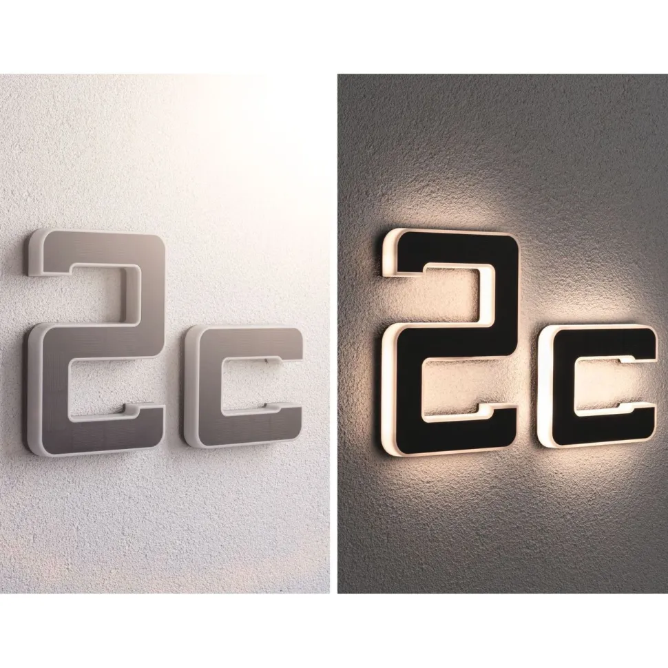 LED-kirjainvalaisin aurinkokennolla Paulmann Letter B, IP44, 3000K, musta