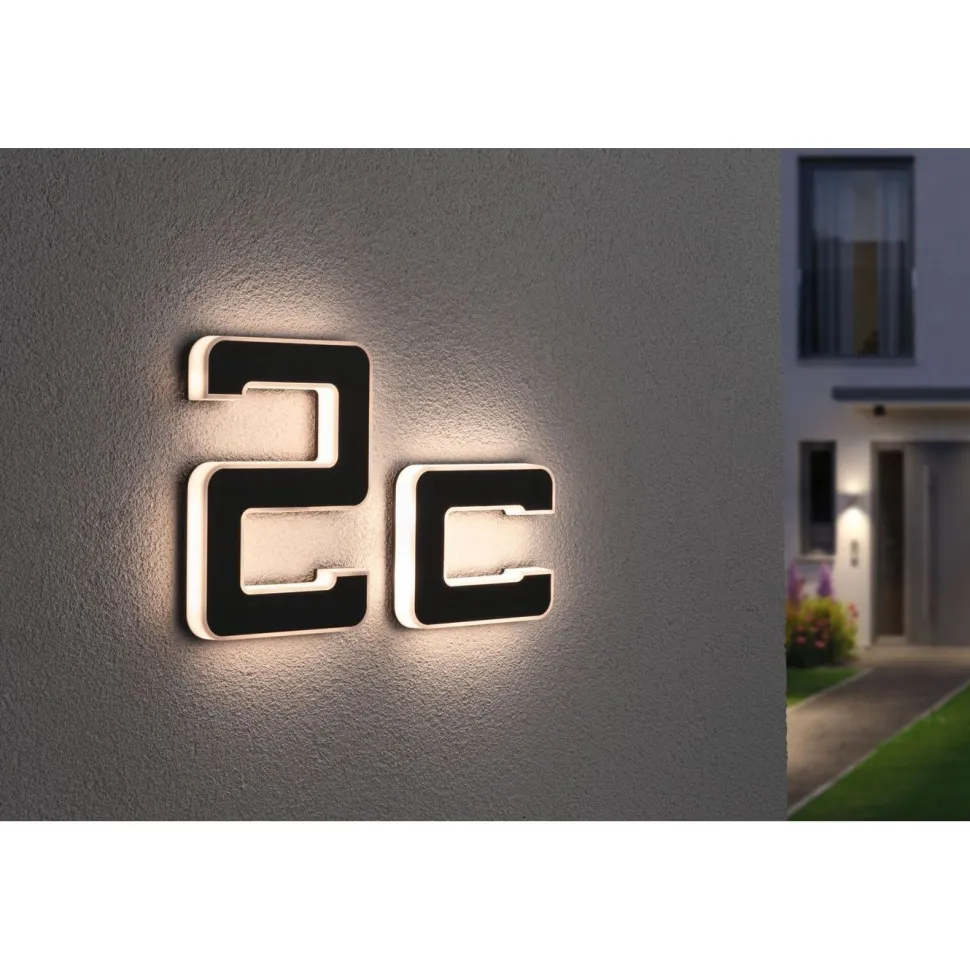LED-kirjainvalaisin aurinkokennolla Paulmann Letter B, IP44, 3000K, musta
