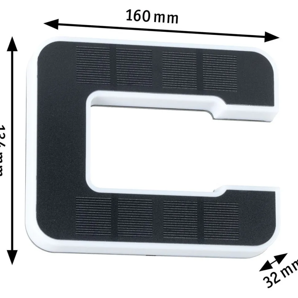 LED-kirjainvalaisin aurinkokennolla Paulmann Letter B, IP44, 3000K, musta