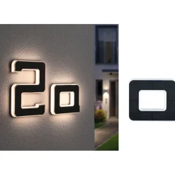 LED-kirjainvalaisin aurinkokennolla Paulmann Letter B, IP44, 3000K, musta