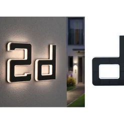 LED-kirjainvalaisin aurinkokennolla Paulmann Letter B, IP44, 3000K, musta