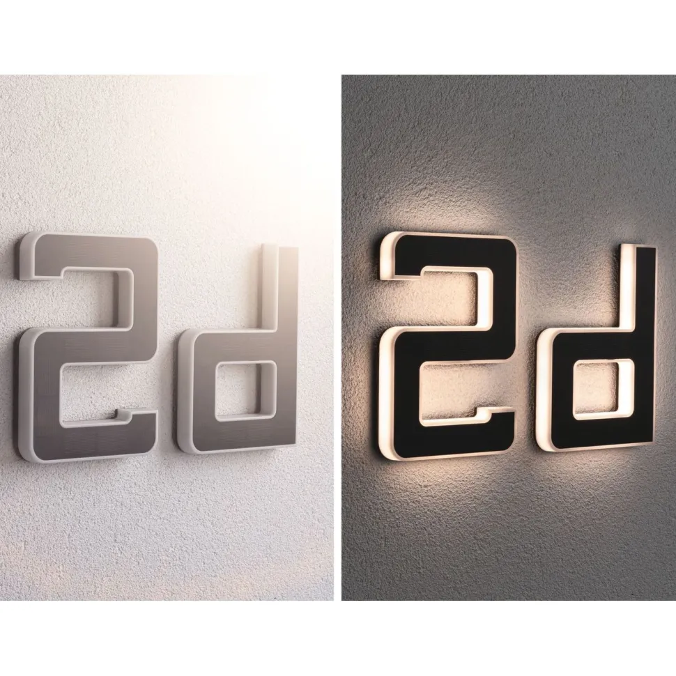 LED-kirjainvalaisin aurinkokennolla Paulmann Letter B, IP44, 3000K, musta