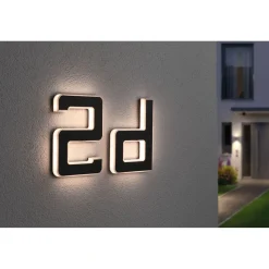 LED-kirjainvalaisin aurinkokennolla Paulmann Letter B, IP44, 3000K, musta