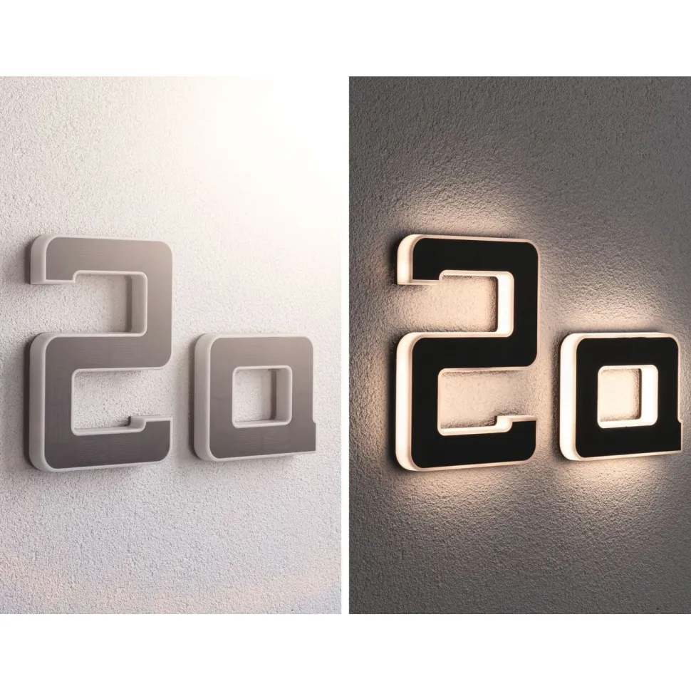 LED-kirjainvalaisin aurinkokennolla Paulmann Letter B, IP44, 3000K, musta