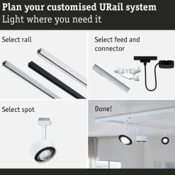LED-kiskospotti Paulmann URail Aldan 470lm 8W 4000K himmennettävä valkoinen