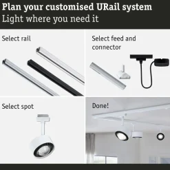 LED-kiskospotti Paulmann URail Aldan 470lm 8W 4000K himmennettävä valkoinen
