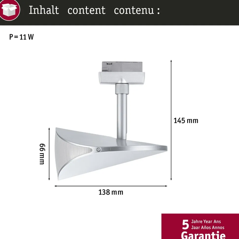 LED-kiskospotti Paulmann URail Alejandro 800lm 10W 3000K 3-Step-Dim himmennettävä valkoinen