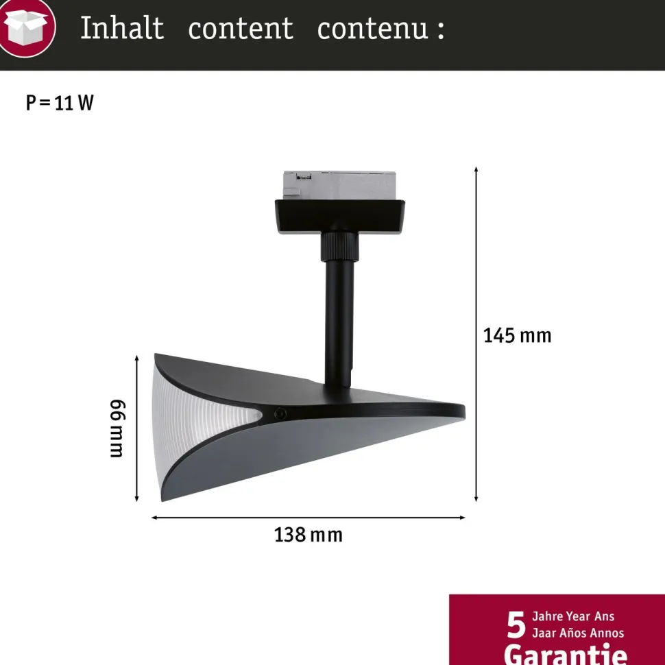 LED-kiskospotti Paulmann URail Alejandro 800lm 10W 3000K 3-Step-Dim himmennettävä valkoinen