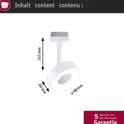 LED-kiskospotti Paulmann URail Circle 190lm 5W 4000K himmennettävä valkoinen