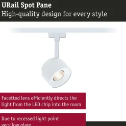 LED-kiskospotti Paulmann URail Pane 650lm 7.4W 3000K himmennettävä valkoinen