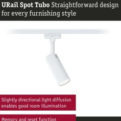 LED-kiskospotti Paulmann URail Tubo 170lm 4W 4000K 3-Step-Dim himmennettävä valkoinen