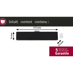 LED-kiskovalaisin Paulmann URail 3-Step-Dim Zelos, 37.2cm, 1050lm, 10W, 3000K, himmennettävä, 230V, mattakromi