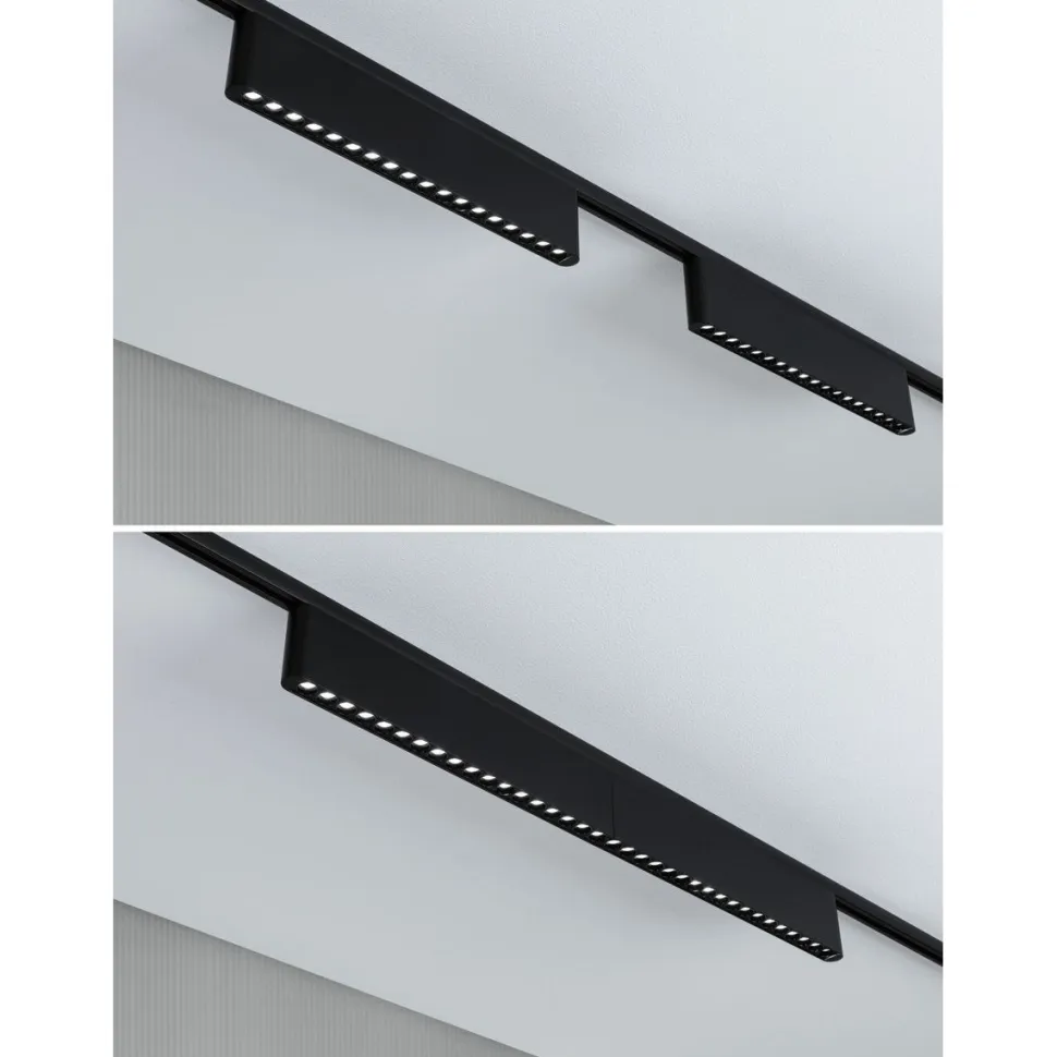 LED-kiskovalaisin Paulmann URail 3-Step-Dim Zelos, 37.2cm, 1050lm, 10W, 3000K, himmennettävä, 230V, mattakromi
