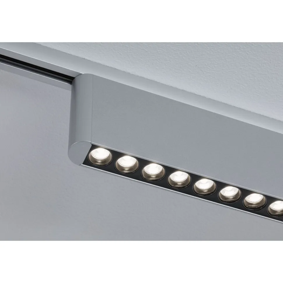 LED-kiskovalaisin Paulmann URail 3-Step-Dim Zelos, 37.2cm, 1050lm, 10W, 3000K, himmennettävä, 230V, mattakromi