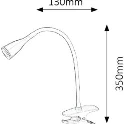 LED-klipsivalaisin Rabalux Jeff, 13x35cm, 4.5W 330lm 3000K, musta