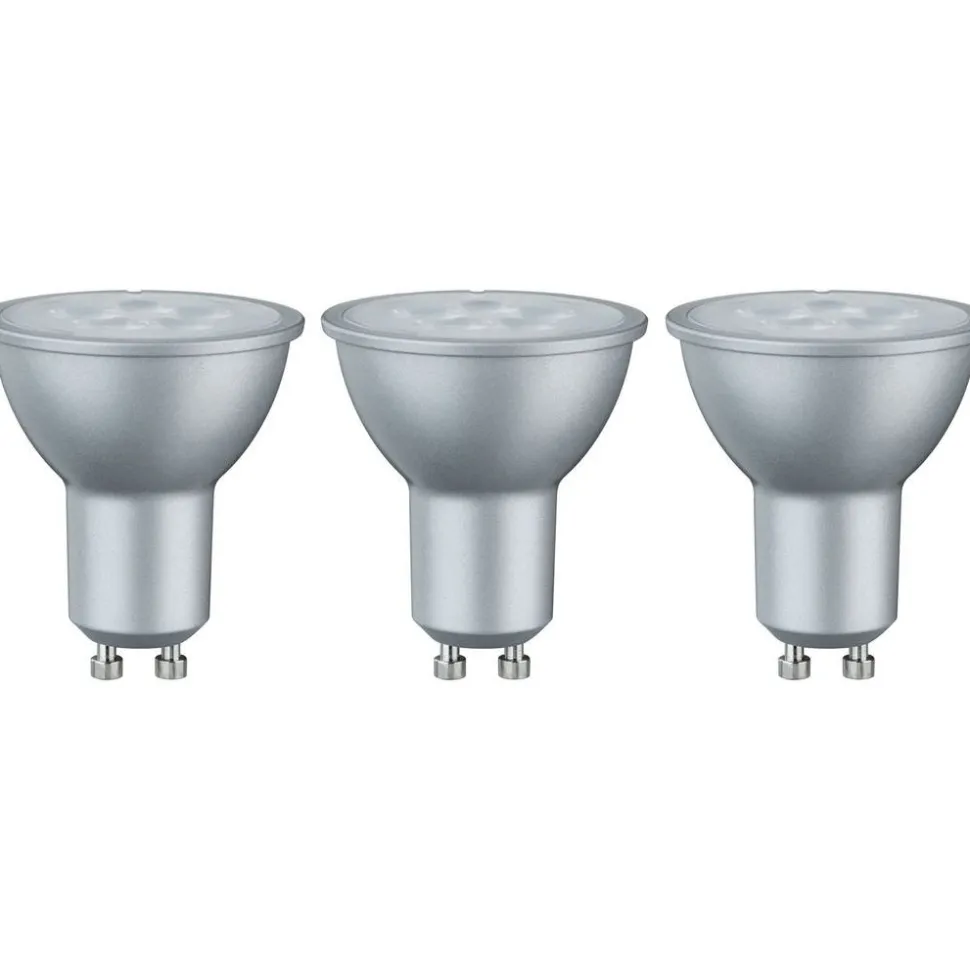 LED-kohdelamppu Paulmann Reflector, GU10, 425lm, 6.5W, 2700K, alumiini, 3kpl