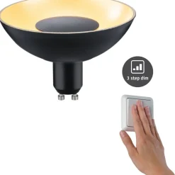 LED-kohdelamppu Paulmann Reflector, GU10, 170lm, 4.9W, 1900K, himmennettävä, musta/kulta