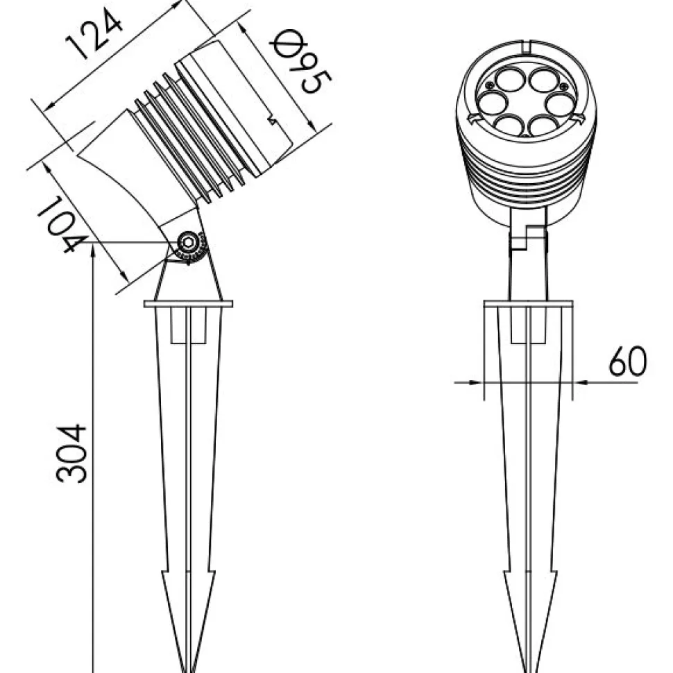 LED-kohdespotti LED Energie 7W IP66 3000K 60°