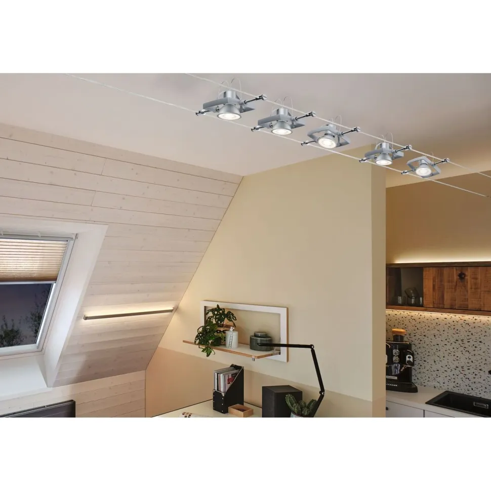 LED-kohdevalo Paulmann, 12V, GU5.3, 450lm, 6W, 2700K, harmaa, 3kpl