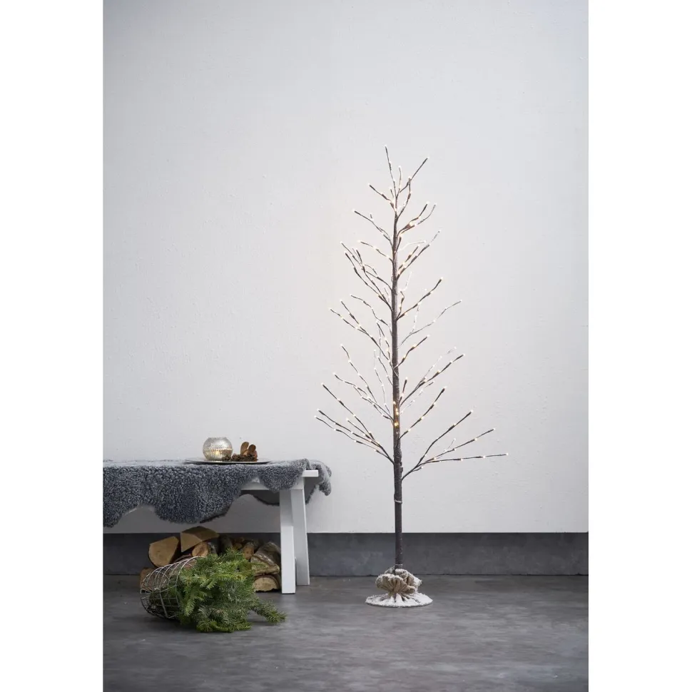 LED-koristepuu Star Trading Tobby Tree, sisä- ja ulkokäyttöön, 120cm, ruskea
