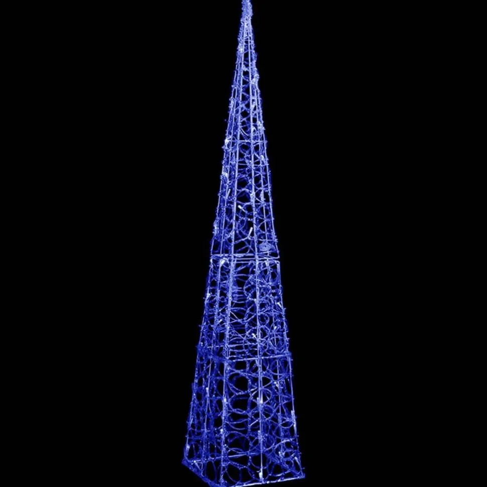 LED-koristevalokartio sininen akryyli 90 cm