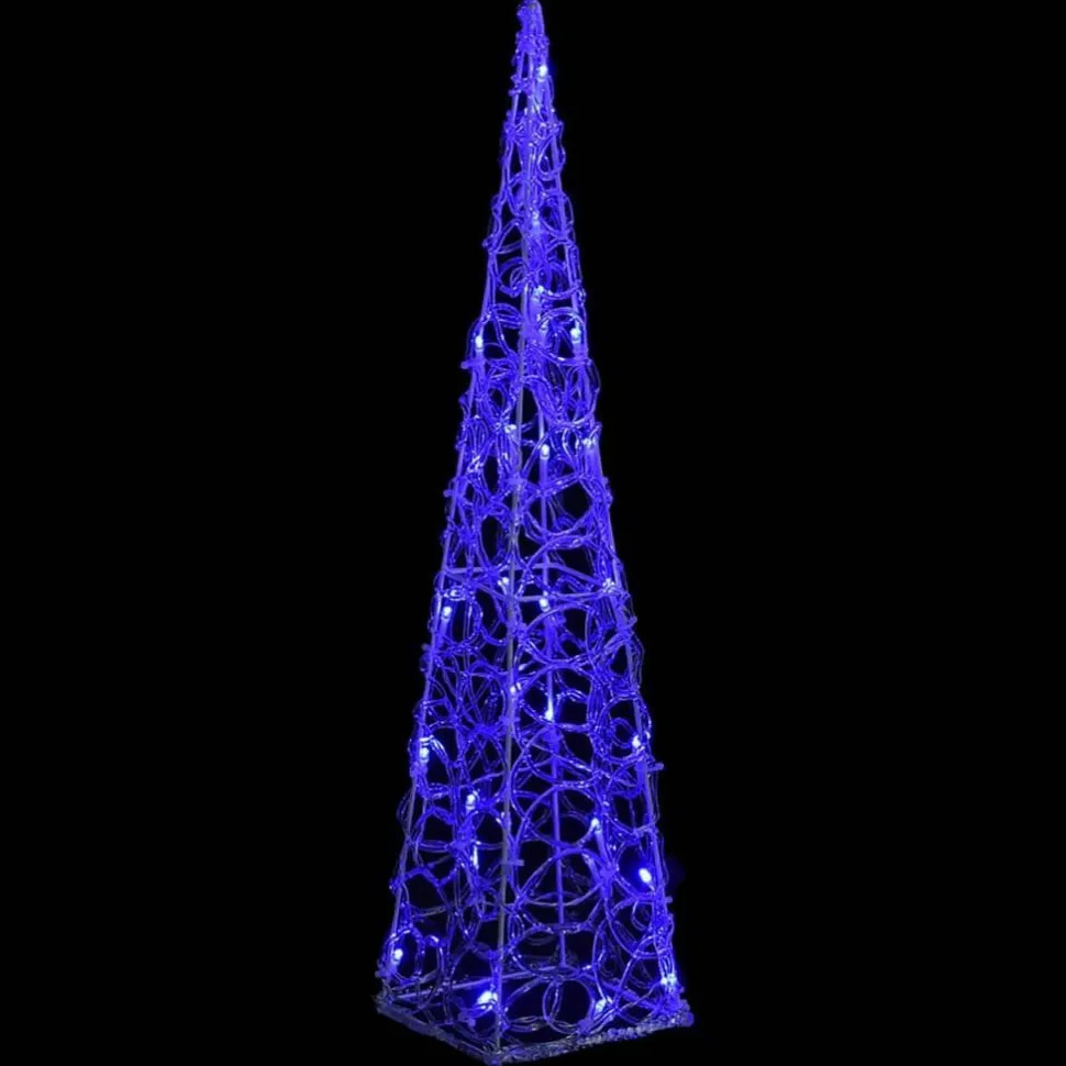 LED-koristevalokartio sininen akryyli 90 cm