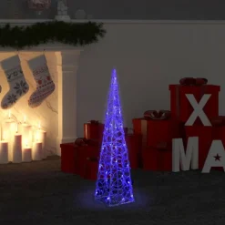 LED-koristevalokartio sininen akryyli 90 cm