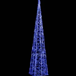 LED-koristevalokartio sininen akryyli 90 cm
