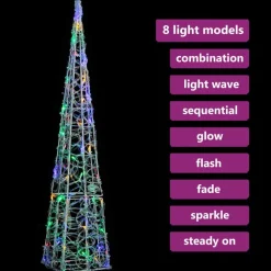 LED-koristevalokartio sininen akryyli 90 cm