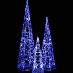 LED-koristevalokartiosarja sininen akryyli 30/45/60 cm