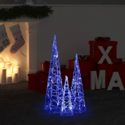 LED-koristevalokartiosarja sininen akryyli 30/45/60 cm