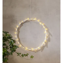 LED-kranssi Star Trading Crispy, 35cm, valkoinen