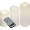 LED-kynttilä + kaukosäädin Star Trading Paul 7,5x7,5x18 cm 3 kpl valkoinen