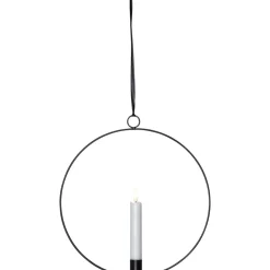 LED-kynttilä Star Trading Flamme Ring, 28.5x2.5x30cm, musta/valkoinen