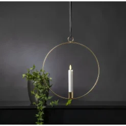 LED-kynttilä Star Trading Flamme Ring, 28.5x2.5x30cm, musta/valkoinen
