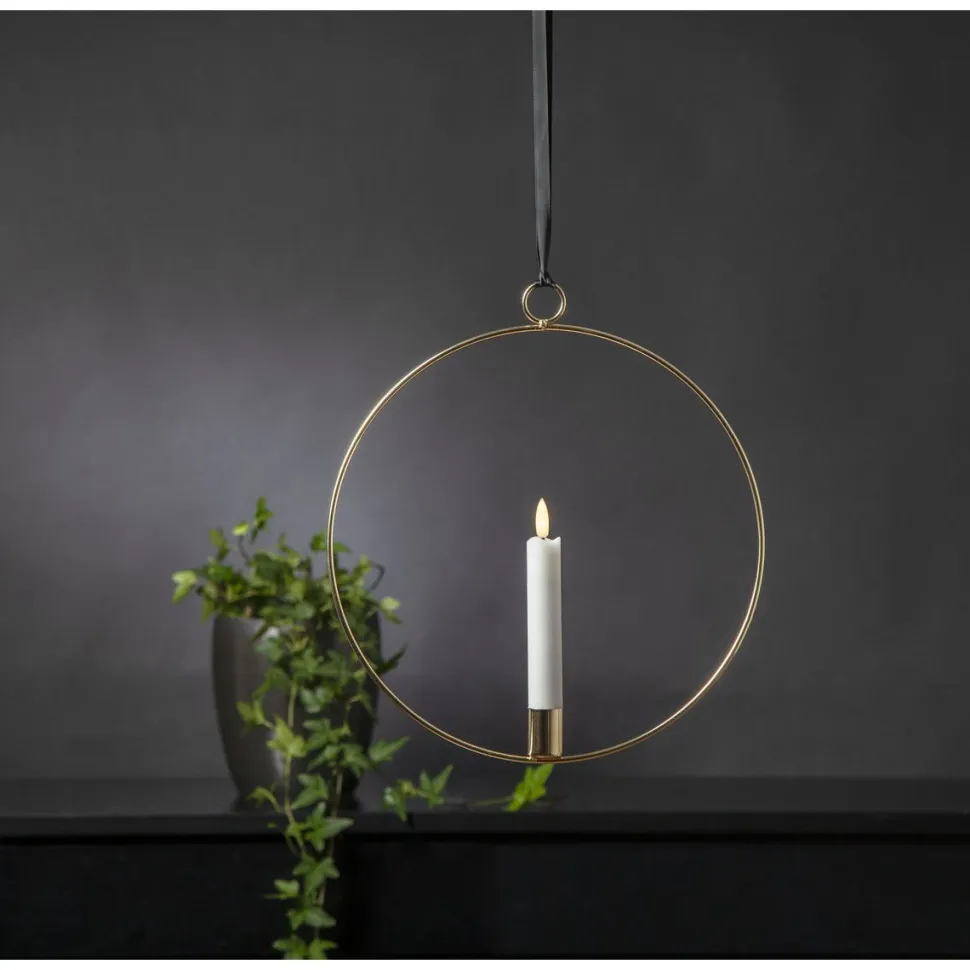 LED-kynttilä Star Trading Flamme Ring, 28.5x2.5x30cm, musta/valkoinen