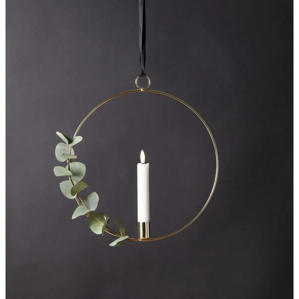LED-kynttilä Star Trading Flamme Ring, 28.5x2.5x30cm, musta/valkoinen