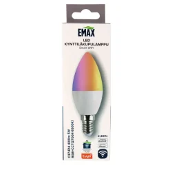 LED-kynttiläkupulamppu Emax Smart Home WIFI C37/E14 5 W 400 lm RGB+CCT 2700-6500 K himmennettävä