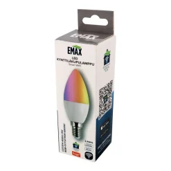 LED-kynttiläkupulamppu Emax Smart Home WIFI C37/E14 5 W 400 lm RGB+CCT 2700-6500 K himmennettävä