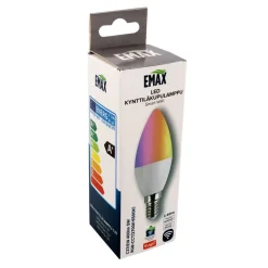 LED-kynttiläkupulamppu Emax Smart Home WIFI C37/E14 5 W 400 lm RGB+CCT 2700-6500 K himmennettävä