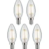 LED-kynttilälamppu Paulmann Candle, E14, 470lm, 4.8W, 2700K, kirkas, 5kpl