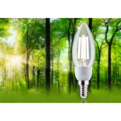 LED-kynttilälamppu Paulmann Eco-Line Candle, E14, 525lm, 2.5W, 4000K, filamentti, kirkas