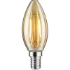 LED-kynttilälamppu Paulmann Plug & Shine, E14, DC 24V, 140lm, 2W, 1900K, filamentti, himmennettävä, kulta