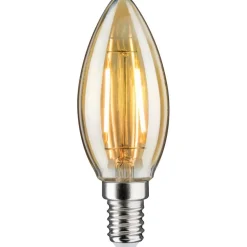 LED-kynttilälamppu Paulmann Plug & Shine, E14, DC 24V, 140lm, 2W, 1900K, filamentti, himmennettävä, kulta
