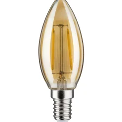 LED-kynttilälamppu Paulmann Plug & Shine, E14, DC 24V, 140lm, 2W, 1900K, filamentti, himmennettävä, kulta