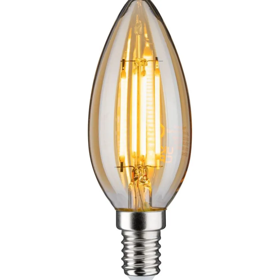 LED-kynttilälamppu Paulmann Vintage Edition Candle, E14, 430lm, 4.7W, 2500K, himmennettävä, kulta