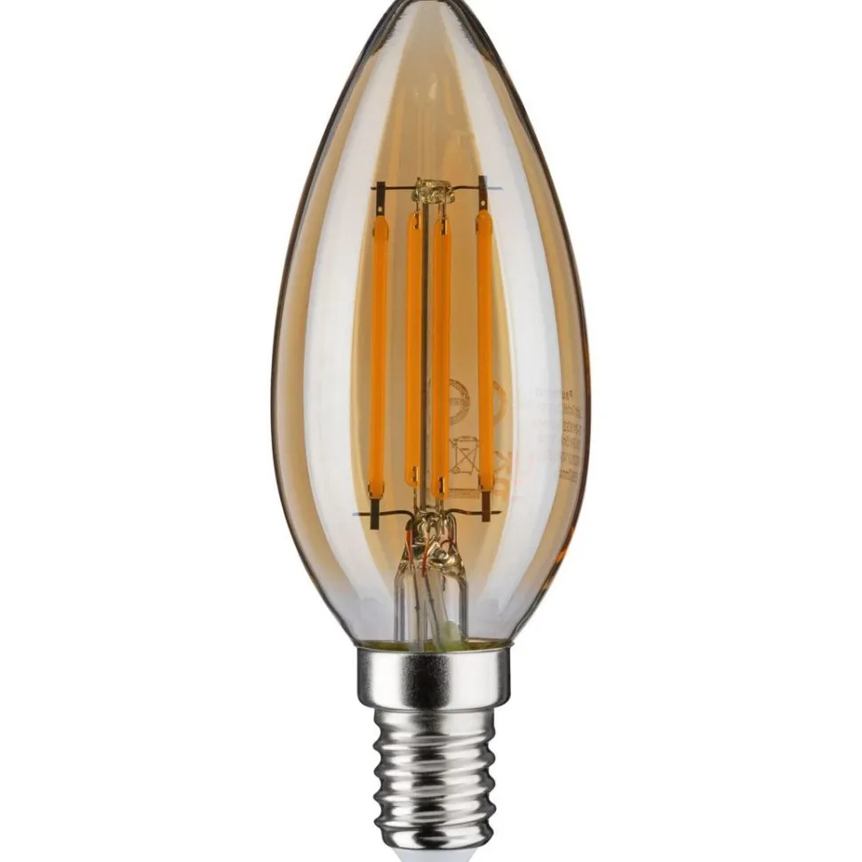 LED-kynttilälamppu Paulmann Vintage Edition Candle, E14, 430lm, 4.7W, 2500K, himmennettävä, kulta
