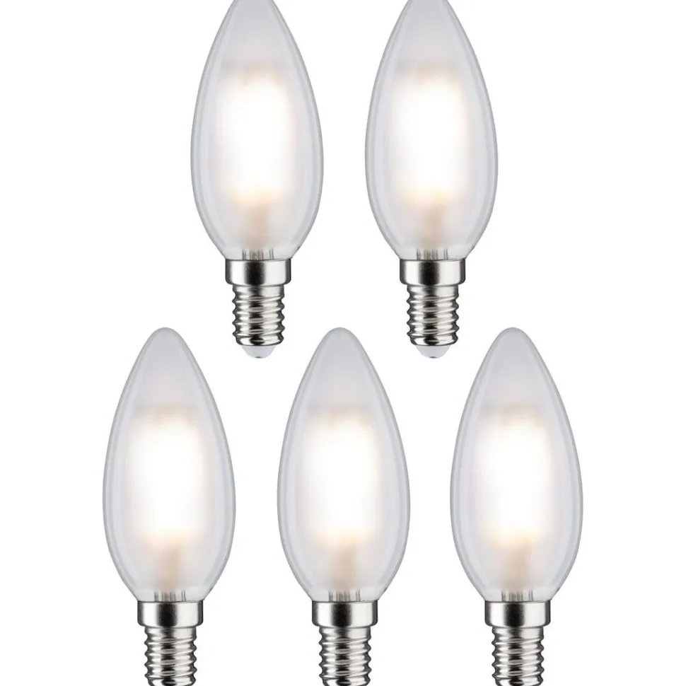 LED-kynttilälamppu Paulmann Candle, E14, 470lm, 4.8W, 2700K, matta, 5kpl